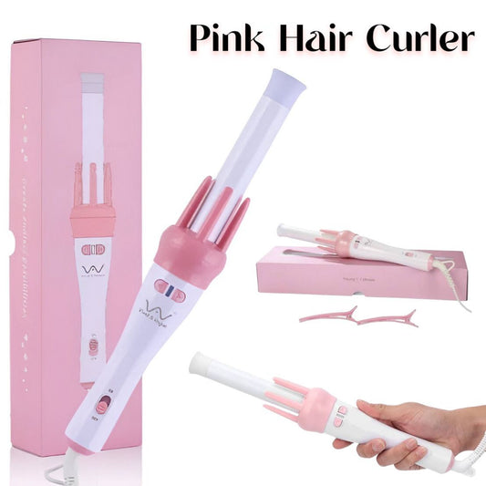 Electric Automatic Pink Curler Roller With Box And Accessories